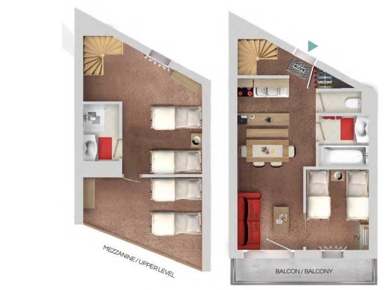 Chalet-apartment Le Cheval Blanc mezzanine