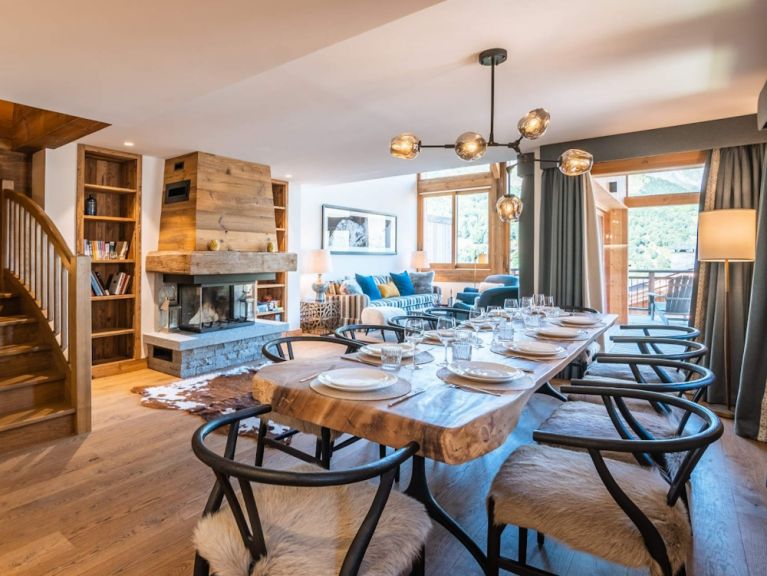 Chalet Caseblanche Peak à Vue with fire place