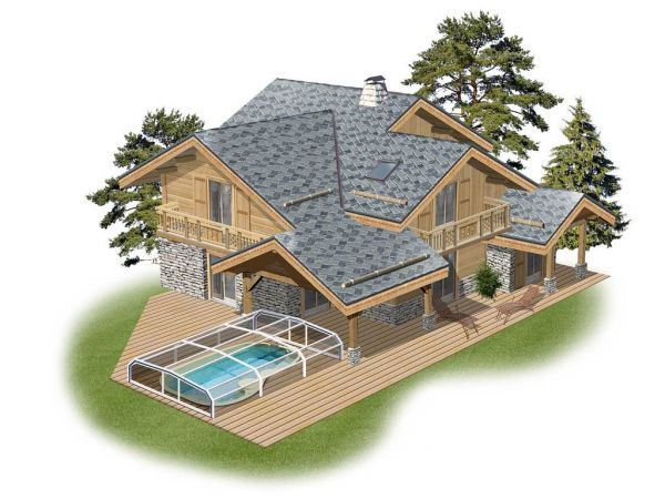 Chalet Le Prestige Lodge with a private swimming pool