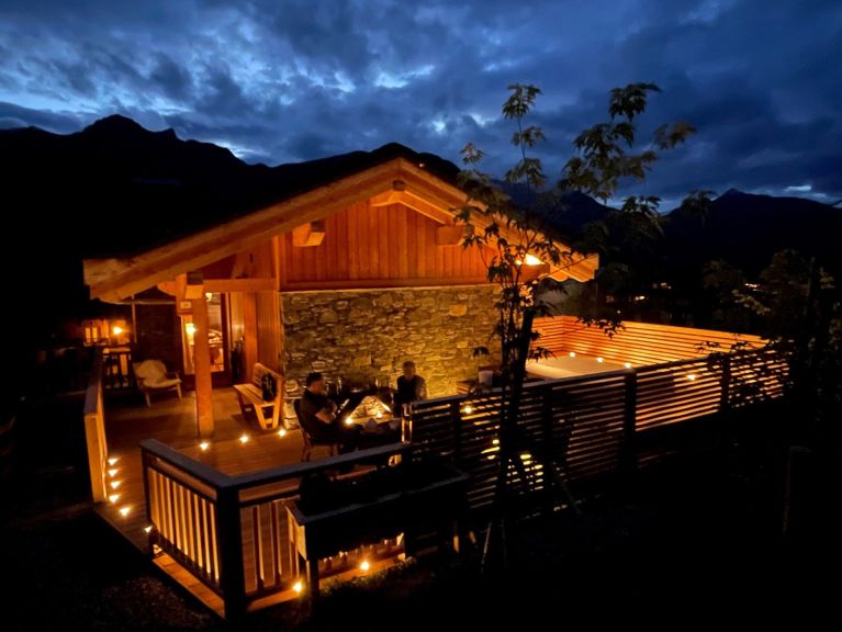 Chalet Caseblanche Felicita with wood stove and outdoor whirlpool