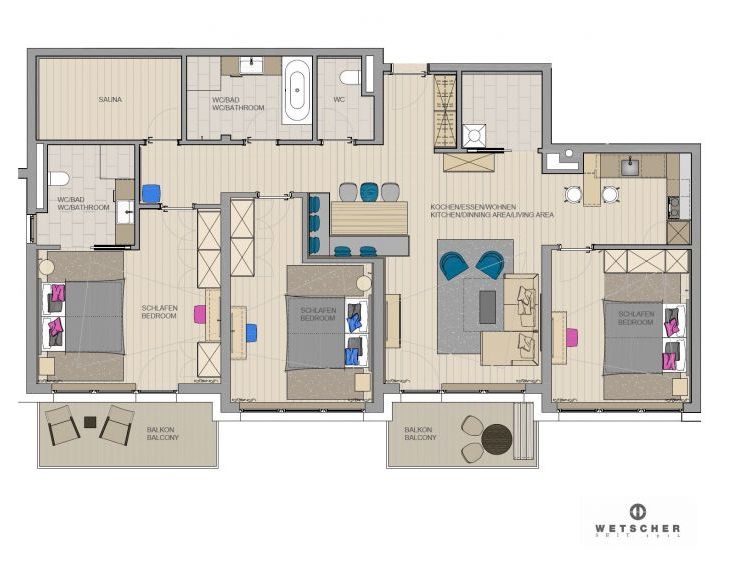 Apartment Postresidenz Edelweiss with private sauna