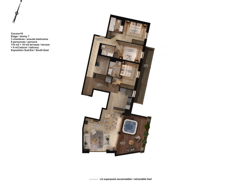 Chalet-apartment Cocoon with wood stove