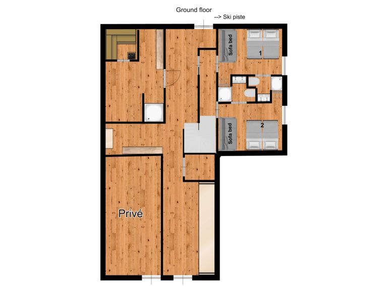 Chalet In de Wolken catering included with sauna and whirlpool bath