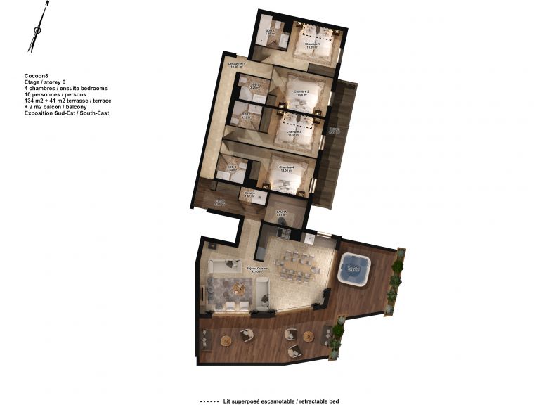 Chalet-apartment Cocoon with wood stove