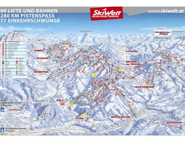 Piste map SkiWelt Wilder Kaiser - Brixental