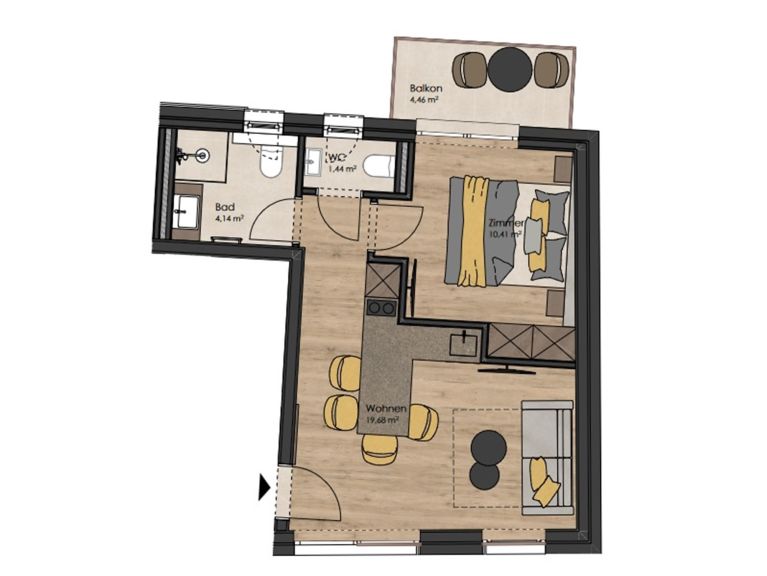 Apartment FP with side balcony