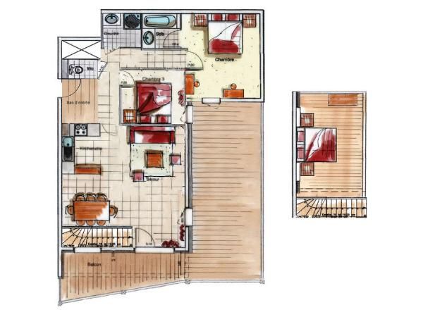 Chalet-apartment des Neiges Hermine with mezzanine