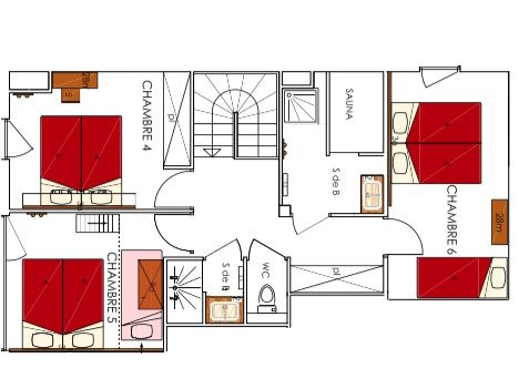 Chalet-apartment Dame Blanche 28 (combination 2 x 14) persons with two saunas