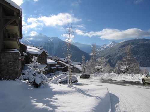 Authentic ski village road