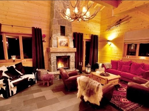 Fireplace in chalet