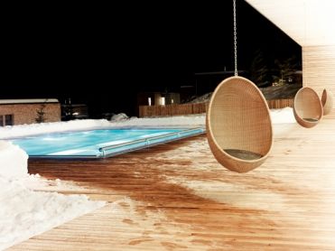 Outdoor swimming pool ski holiday