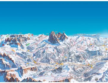 Piste map Dolomites - Val Gardena