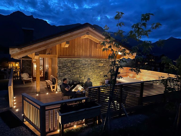 Chalet Caseblanche Felicita with wood stove and outdoor whirlpool